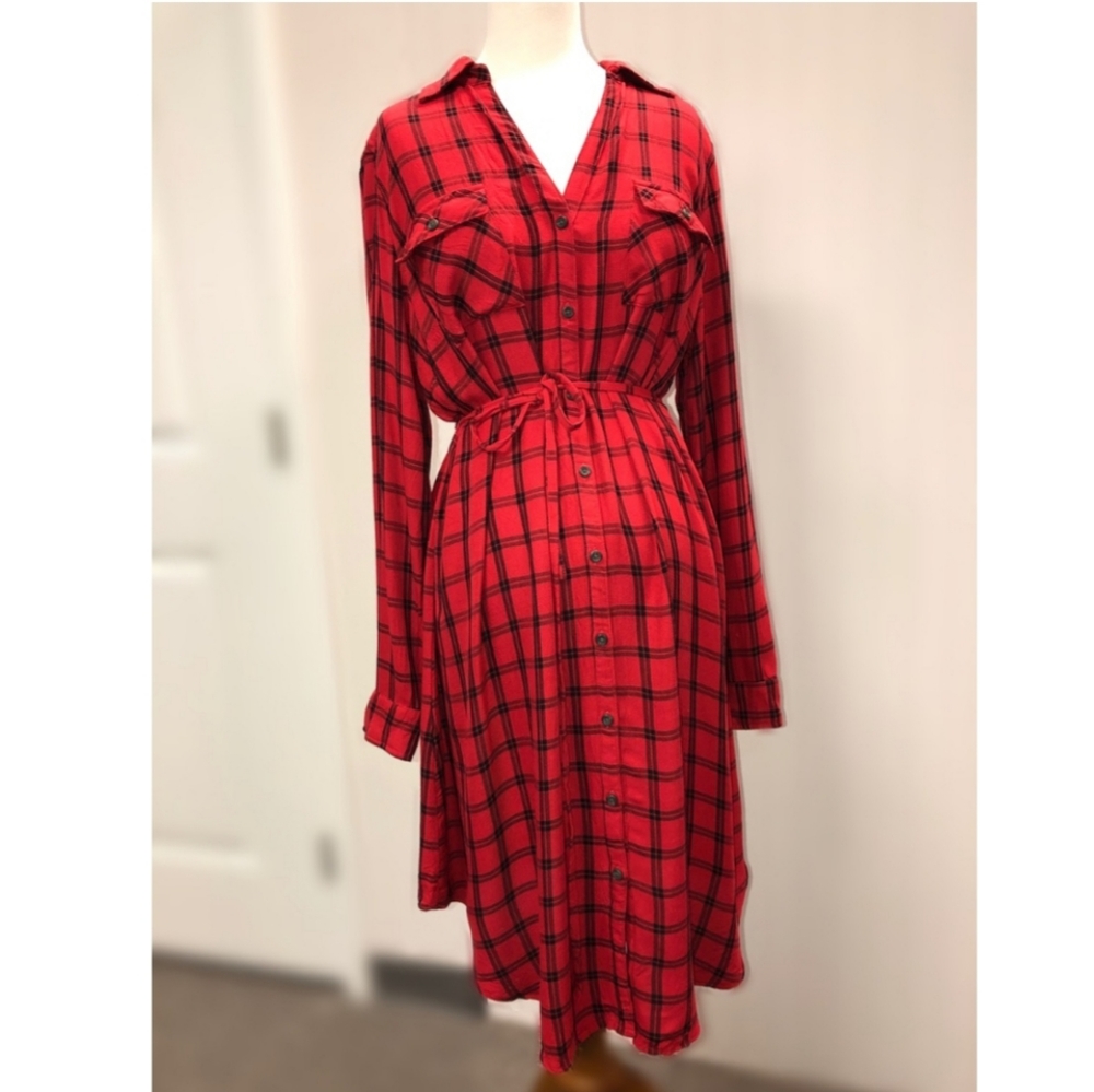 Buffalo Red Plaid Maternity Dress